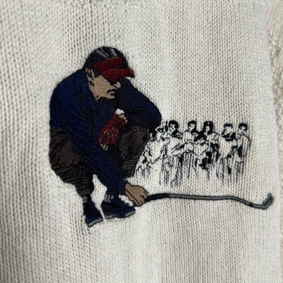 RARE Vintage Cypress Links Golf Sweater Off-White - Picture 4 of 5